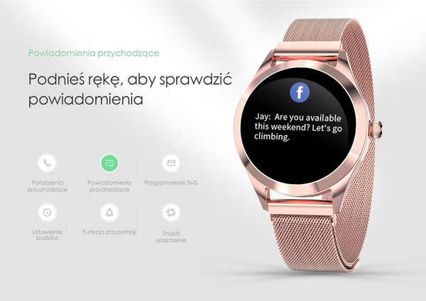 Smartwatch Damski G. Rossi SW017-5 r.gold/white (sg011e)