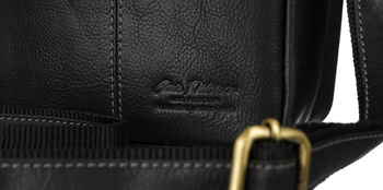 Pojemna, skórzana torba męska z kieszeniami - Peterson