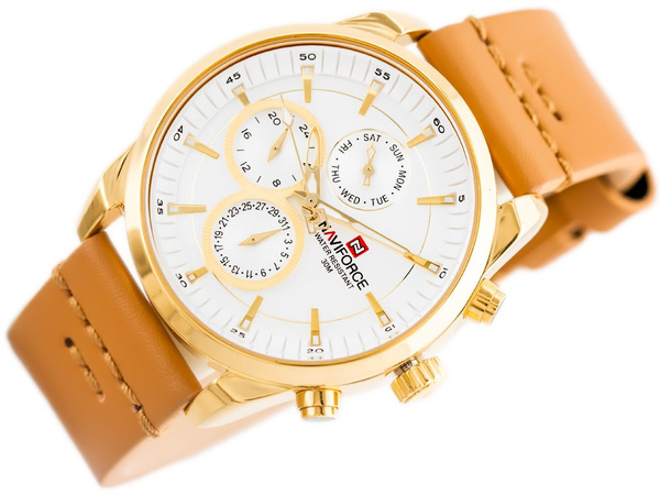 Zegarek Męski Naviforce - NF9148 (zn085b) Gold + Box