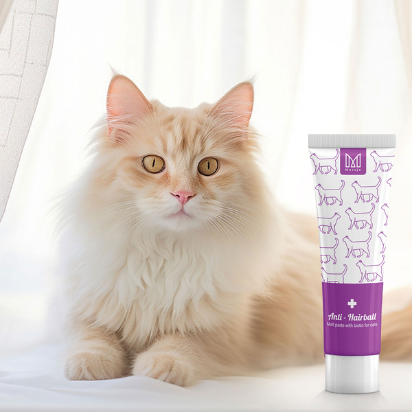 Pasta odkłaczająca dla kota z biotyną, suplement diety Mersjo Anti-Hairball 100g