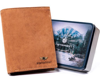 Skórzany portfel męski z systemem RFID Protect - Peterson