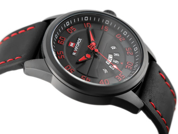 Zegarek Męski Naviforce - NF9124 (zn055e) + Box - Black/Red