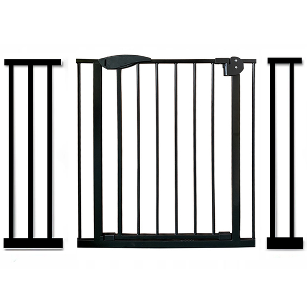 Bramka barierka zabezpieczająca na schody i drzwi czarna