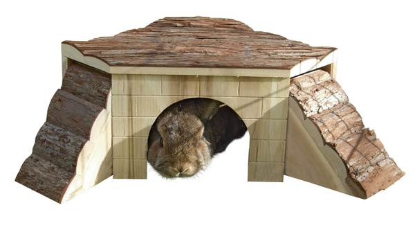 KERBL Domek dla gryzoni z naturalnego drewna 37x37x16cm
