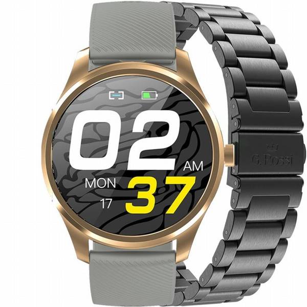 Smartwatch Męski G. Rossi SW012-5 gold/gray + Dodatkowa Bransoleta (sg007e)