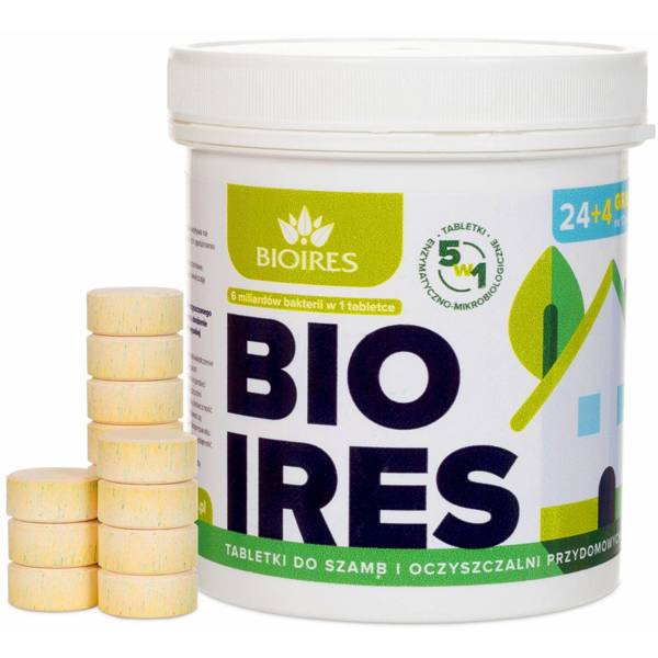 Tabletki biologiczne do szamb i oczyszczalni 5w1 Bioires 24+4