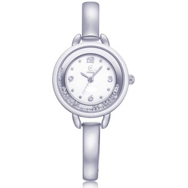 Zegarek CLASSY srebrny na bransolecie - biała tarcza Z647S
