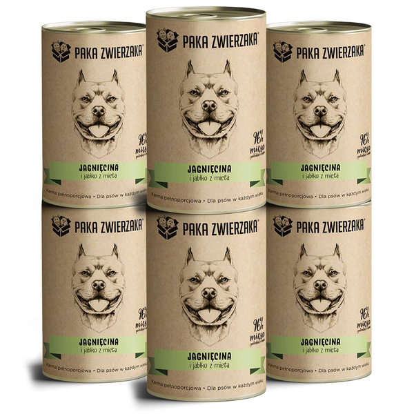 6x Mokra karma - Jagnięcina i jabłko z miętą 400g
