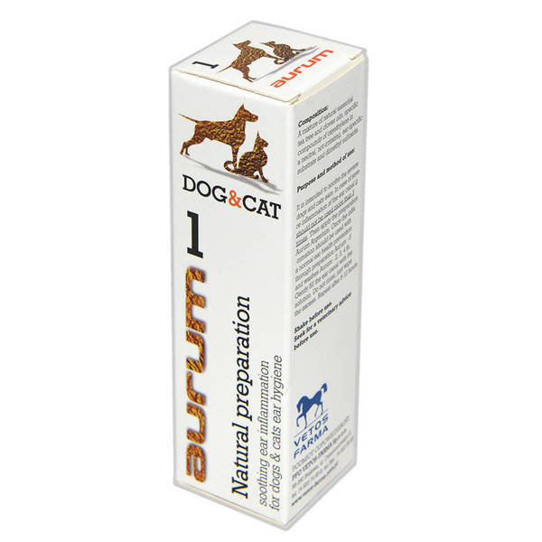 AURUM 1 - Naturalny preparat łagodzący stan zapalny ucha psów i kotów 30ml