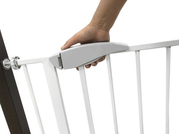 Bramka barierka zabezpieczająca na schody i drzwi biała