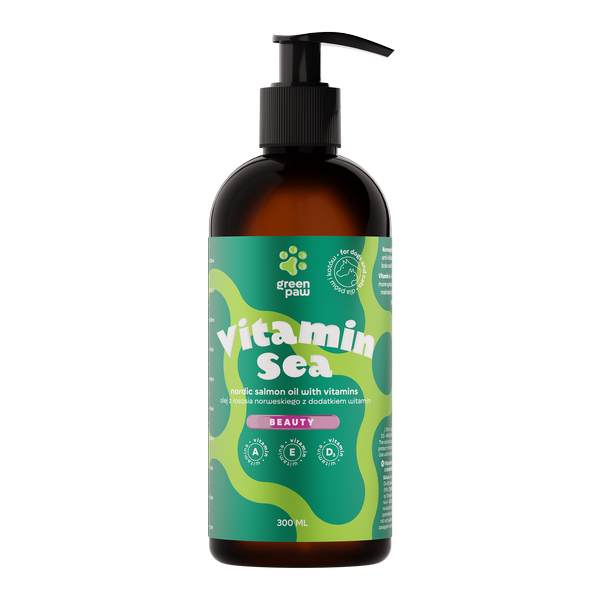 GREEN PAW Vitamin Sea Olej z łososia norweskiego z dodatkiem witamin 300ml