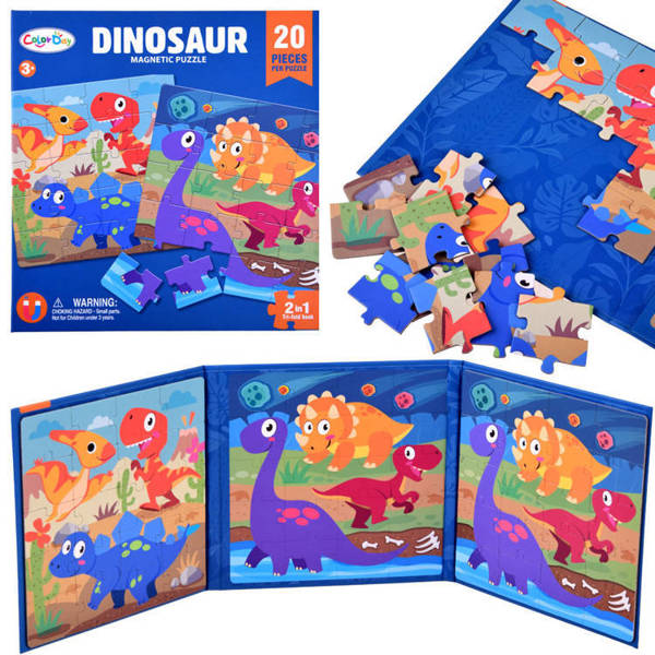 Książeczka Puzzle magnetyczne Dinozaury 40  ZA4268