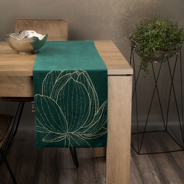 Obrus Blink 12 35x140 cm Ciemnozielony