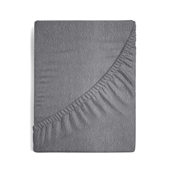 Prześcieradło frotte z gumką 90x200+20cm 170 stalowy