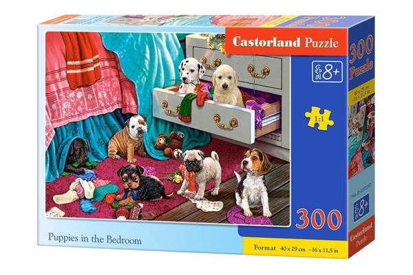 Puzzle 300 el. Puppies in the Bedroom