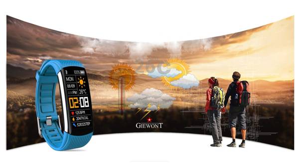 Smartband Giewont Czarny GW200-7 + Pasek Niebieski