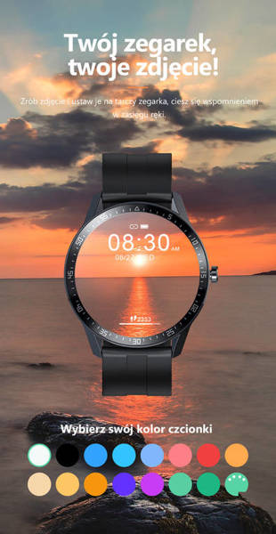 Smartwatch Męski G. Rossi SW018-1 silver/black (sg012a) Własne Tarcze