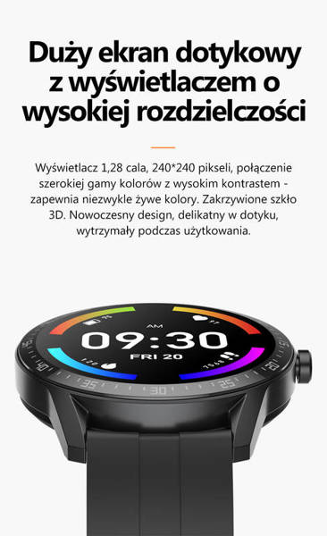 Smartwatch Męski G. Rossi SW018-1 silver/black (sg012a) Własne Tarcze