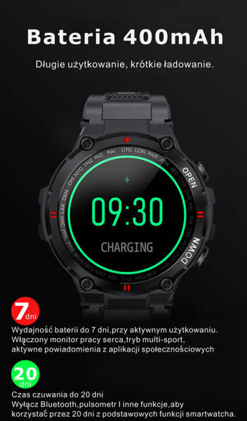 Smartwatch Męski Gravity GT7-4 - Wykonywanie Połączeń (sg016d)