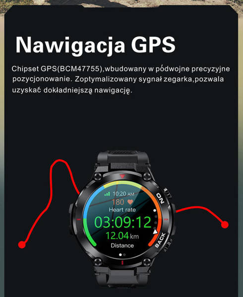Smartwatch Męski Gravity GT8-2 - z GPS (sg017b)