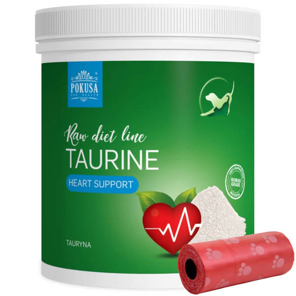 Witaminy, suplementy dla psów i kotów RawDietLine Tauryna 400g + woreczki na odchody