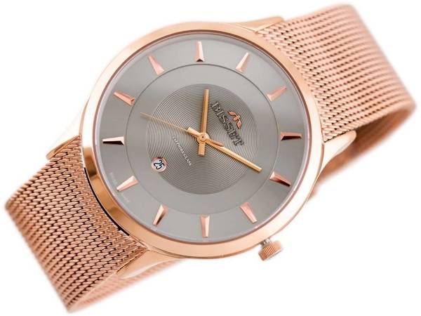 Zegarek Męski Bisset BSDE47 (zb051e) Rose Gold/Gray