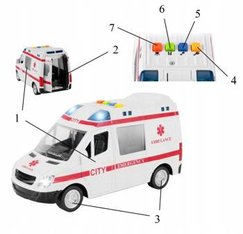 Auto ambulans karetka otwierane drzwi 1:16 wy590a