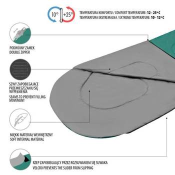 NC2105 Zielono-Szary Śpiwór Rozmiar M Nils Camp