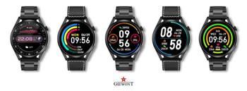 Smartwatch Giewont GW450-2 Czarny + Pasek Czarny Skórzany