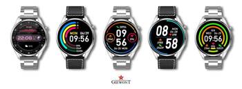 Smartwatch Giewont GW450-5 Srebrny + Pasek Czarny Skórzany