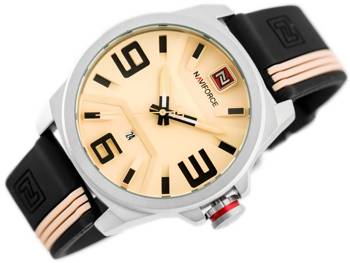 Zegarek Męski Naviforce - NF9098 (zn045a) - Beige/Black